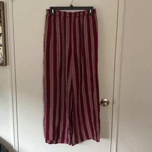Red striped wide legs